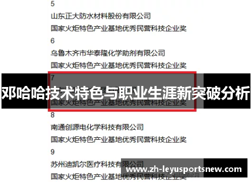 邓哈哈技术特色与职业生涯新突破分析
